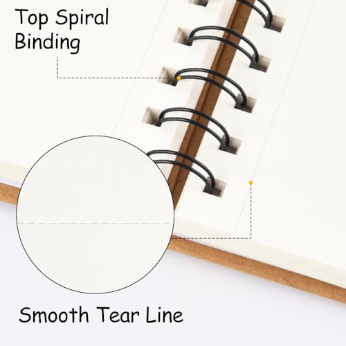 E-WEICHEN Mixed Media Sketchbook 8.3x5.8 Spiral Bound Drawing Pad