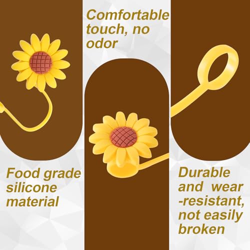 CustomyLife Sunflower Straw Topper and Daisy Chain for 10mm Stanley Tumbler