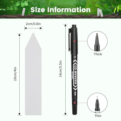 KINGLAKE 100 Pcs 4-Inch Plastic Plant Labels for Garden Use