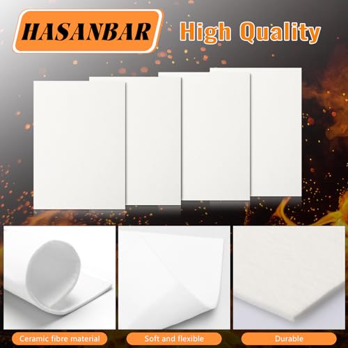 High Temperature Ceramic Fiber Gasket Paper - Fireproof Insulation Sheets (4 Pack)