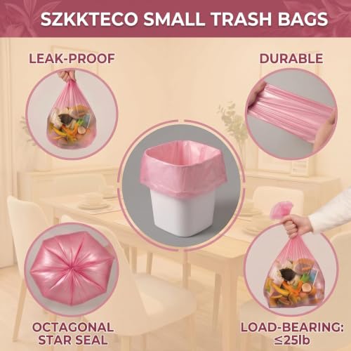 Pink Heavy Duty 2.6 Gallon Small Trash Bags - 100 Count