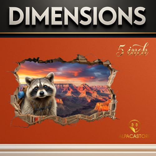 3D Raccoon Wall Decal - 5 Inch Vinyl Sticker for Room Decor