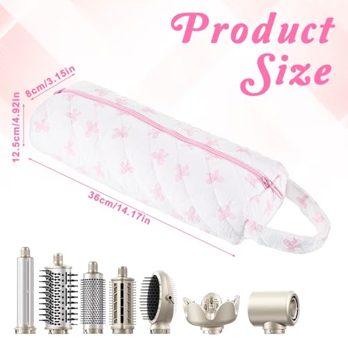 ElevateTech Heat-Resistant Hair Tools Travel Bag with Bow Pattern