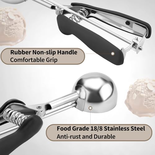 JETONN Large Cookie Scoop #20, 3 Tbsp Stainless Steel Dough Scooper