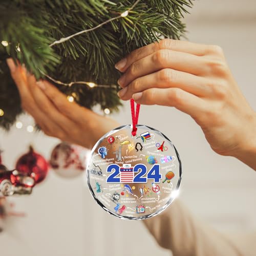 2024 Year in Review Christmas Ornament - Hilarious Glass Keepsake