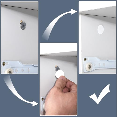 290pcs White Self-Adhesive Screw Cover Stickers - 3 Sizes Furniture Decals