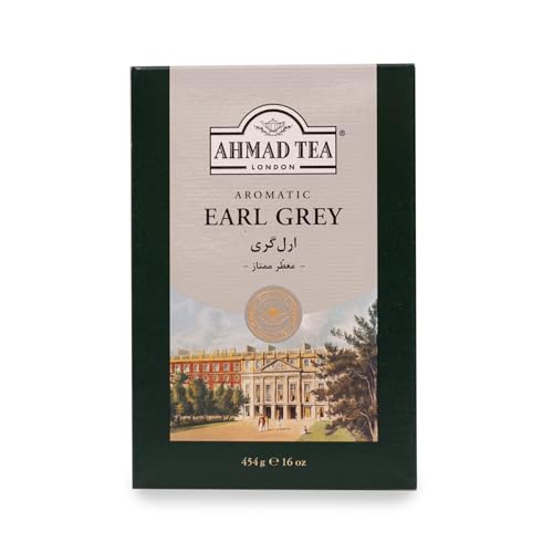 Ahmad Tea Earl Grey Black Tea, Aromatic Loose Leaf, 454g