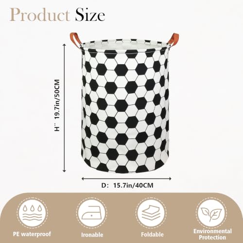 HUNRUNG Round Collapsible Fabric Storage Basket with Reinforced Handles