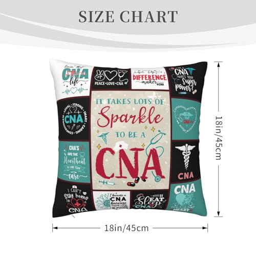 CNA Appreciation Throw Pillow Cover - 18x18 Polyester Gift