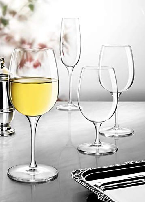 Luigi Bormioli Palace 11 oz White Wine Glasses (Set of 6), Clear