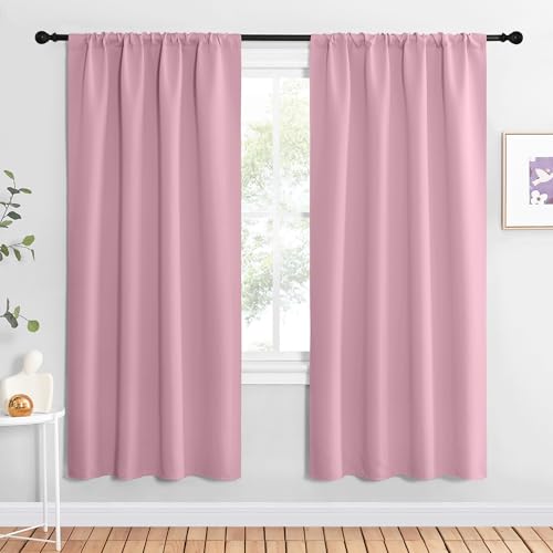 NICETOWN Rouge Pink Blackout Curtains - 2 Panels, 42x72
