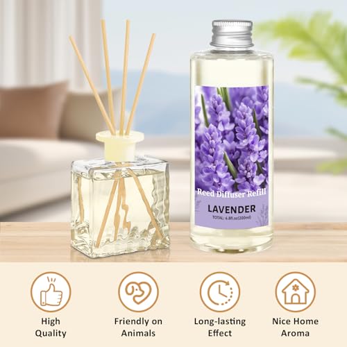 Lavender Reed Diffuser Oil Refill 200ML - Natural Scent for Home & Spa