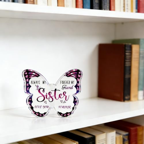 Sister Gift Acrylic Butterfly Plaque - Heartfelt Friendship Gift for Women