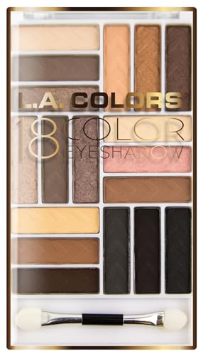 L.A. Colors 18 Color Glam Eyeshadow Palette - Downtown Brown CES750B