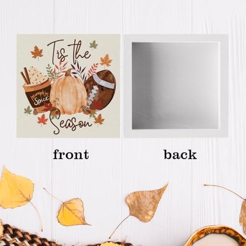 Fall Football Pumpkin Decor with Season Variant - Rustic Halloween Thanksgiving Home Gift