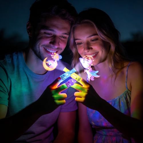 CHSLtmxq 24PCS Unicorn Party Favors Finger Lights - Neon Glow Goodie Bag Stuffers