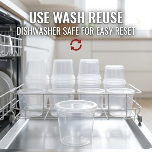 Mr Miracle 16 oz Clear Deli Containers with Lids - 12 Pack