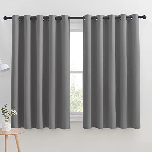 NICETOWN Silver Grey Blackout Curtain Panels - Thermal Insulated, 70x63 inches (Set of 2)