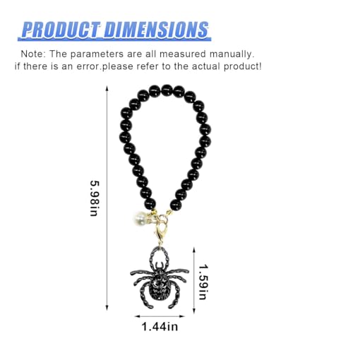 Gothic Spider Car Hanging Ornament with Pearl Chain - Unique Pendant