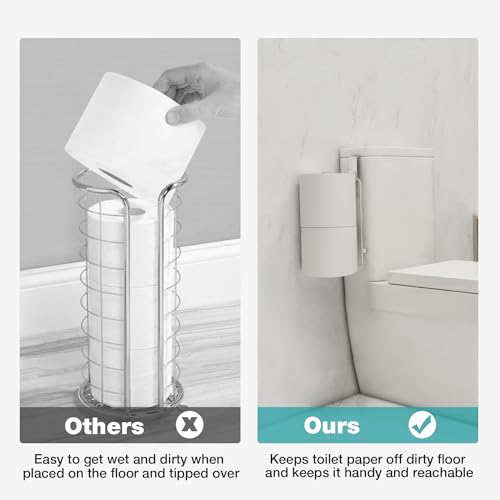 Conworld Silver Over-the-Tank Toilet Paper Holder for 2 Rolls, Rustproof Wall Mount Storage