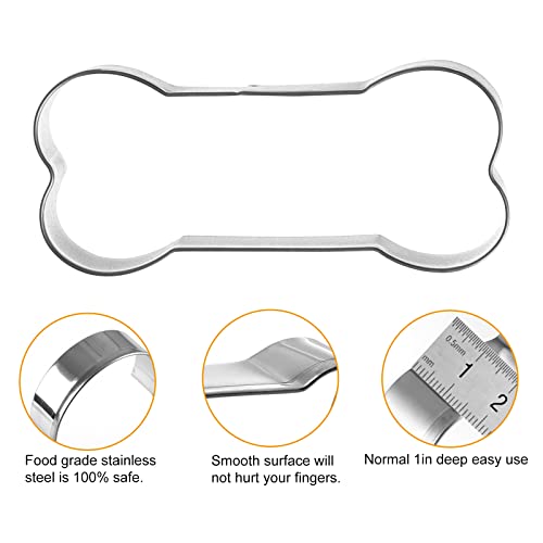 Dog Bone Cookie Cutters - 5-Piece Stainless Steel Set for Kids