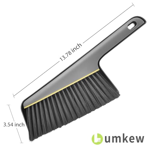 Lumkew Small Broom and Dustpan Set, Portable Handheld Cleaning Brush - Gray