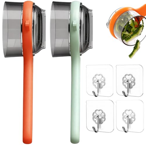 Hubaltuye 2-Piece Vegetable Peeler Set with Storage & Hooks
