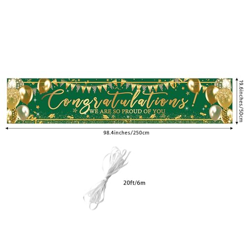 Green and Gold Graduation 2026 Banner | Congrats Grad Yard Sign