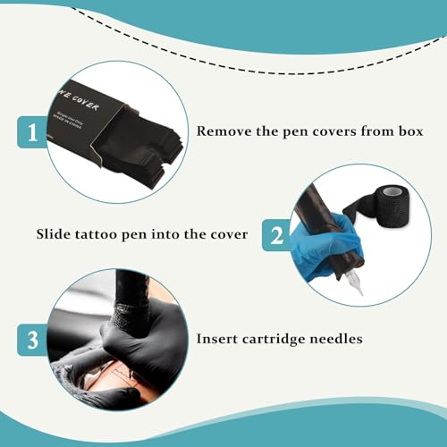 WZPB Tattoo Pen Machine Covers & Self-Adhesive Grip Tapes Kit