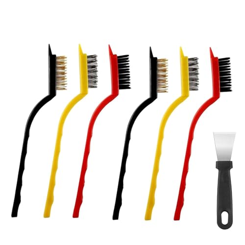 7-Pack Ergonomic Cleaning Brush Set for Rust, Paint & Dirt
