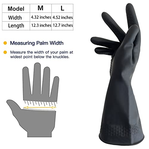 M-Black Heavy Duty Latex Cleaning Gloves for Kitchen & Household
