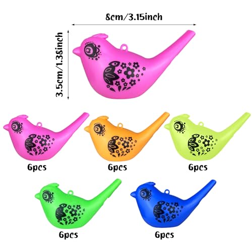 30PCS Colorful Bird Water Whistle Toys - Fun Musical Instruments for Parties