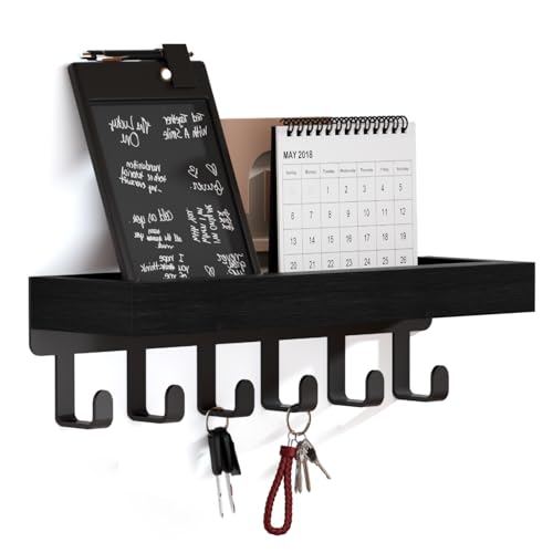 SWTYMIKI Wooden Key Holder Wall Mount with Mail Organizer & Hooks