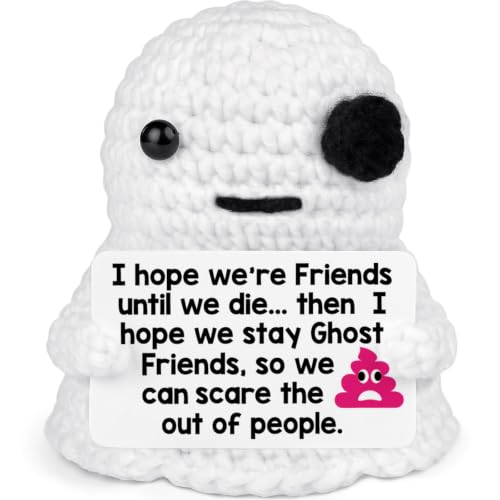 Ghost Friends Best Friend Gift for Women Halloween Birthday Friendship Crochet Ghost - Handmade Quirky Keepsake