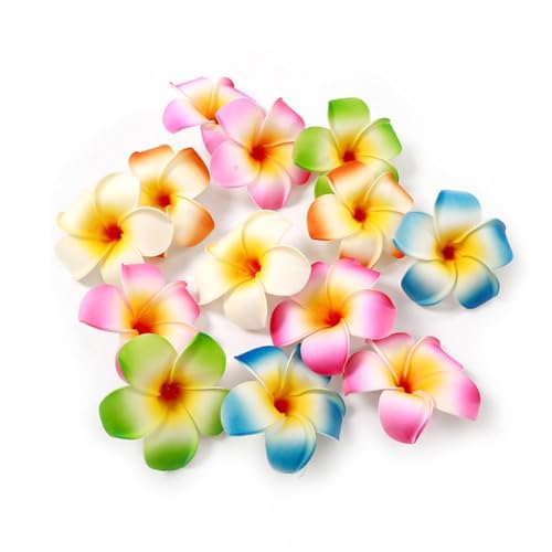 10 Pcs Colorful Plumeria Flower Hair Clips Hawaiian Beach Accessories