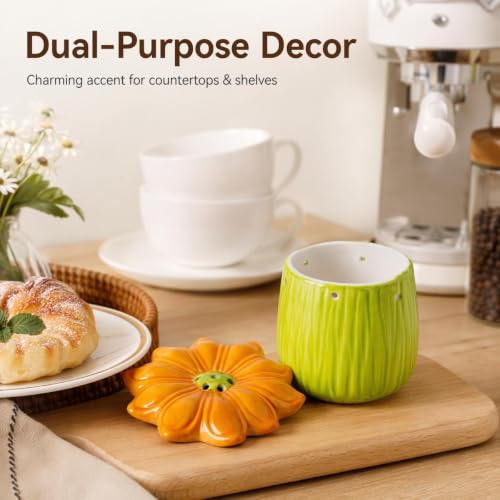 Ceramic Flower Refrigerator Deodorizer Jar - Natural Odor Absorber