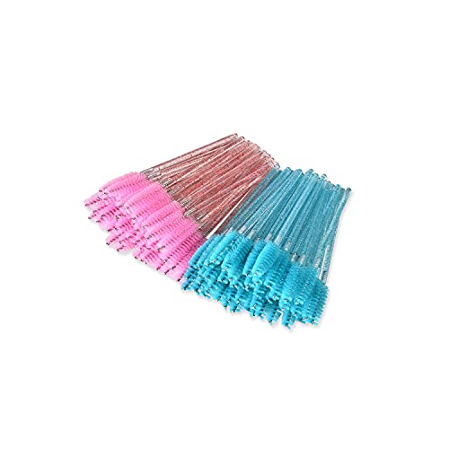 Disposable Mascara Wands 100 Pcs Crystal Handle Lash Spoolies Brushes
