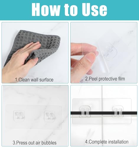 6 Pack Shower Caddy Adhesive Hook Replacements - Waterproof & Durable