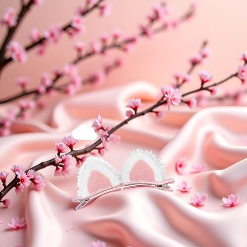 Pink Cat Ear Hair Clip Cute Korean Style Duckbill Barrette for Women