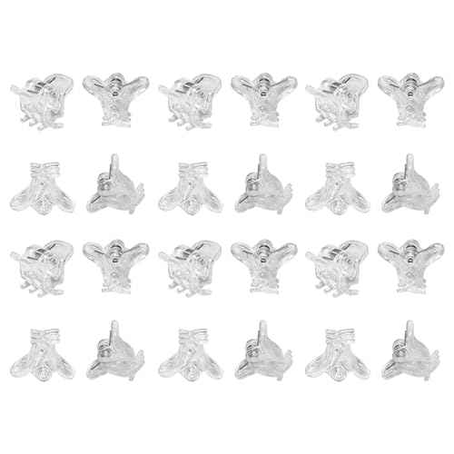 BokWin Mini Clear Claw Hair Clips 10mm Small Plastic Hair Jaw Clips 24 Pcs