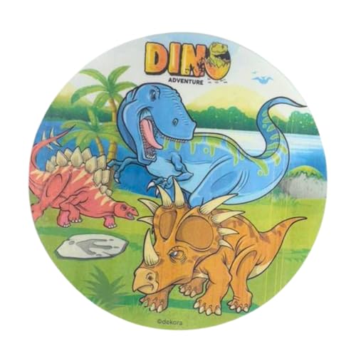 Dinosaur Edible Cake Decorations - 7.8-Inch Wafer Toppers for Kids