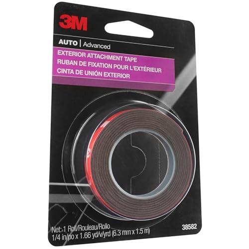 3M Auto Exterior Attachment Tape, 1/4 in x 5 ft - Heavy Duty Double-Sided
