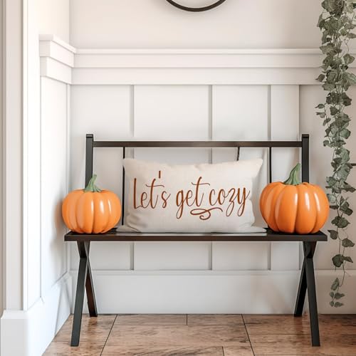 Let's Get Cozy Fall Pillow Cover 12x20 Inch Decorative Cushion