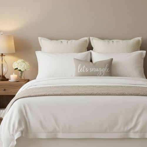 Beige Lumbar Pillow Cover 12x20 Inch - Let’s Snuggle Design
