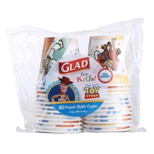 Toy Story Mini Paper Cups for Kids, 3 Oz, 24 Count - Soak-Proof Rinse Cups