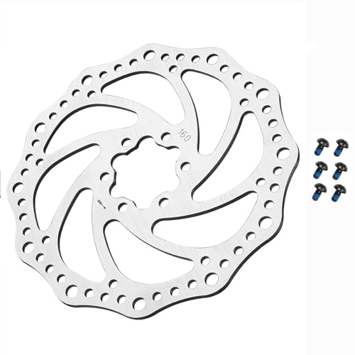 160mm Brake Disc, Stainless Steel Rotor for Bicycle Brakes, Ideal for Road and Mountain Bikes Cycling