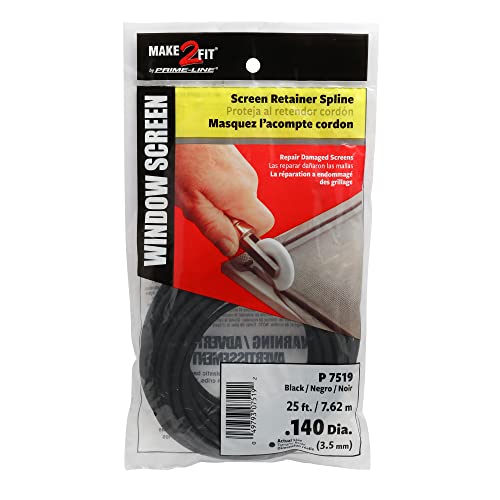 Black Screen Retainer Spline - 0.14" x 25 ft Roll - Vinyl