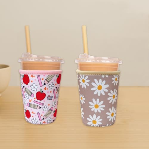 Reusable Insulated Neoprene Iced Coffee Cup Sleeve - Teacher Treasure