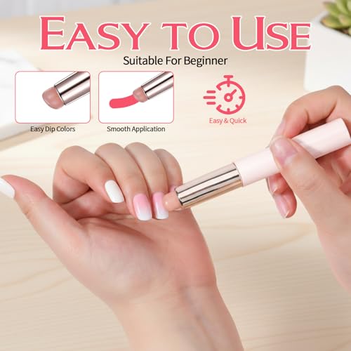 ElevateTech Silicone Ombre Nail Brush 4-Piece Chrome Powder Applicator Set