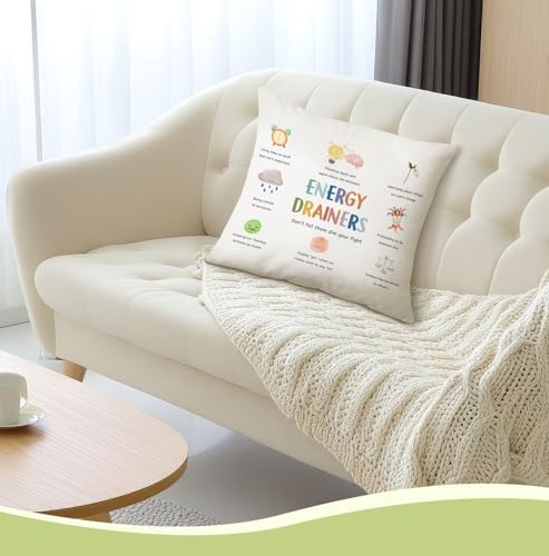 Energy Drainers Boho 18x18 Flannel Pillow Cover for Therapy Office Decor